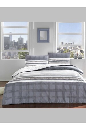 Duvet Cover Set Sidra Navy Blue Double 3464-223 - Taç