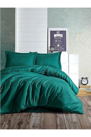 Duvet Cover Set Single Cotton Viscon 4 Piece Fenolaa Emerald Green özy-elegant - Elart