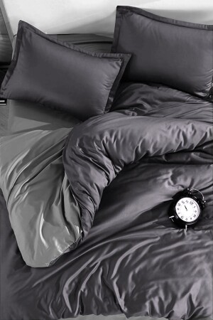 Duvet Cover Set with Fitted Sheets, Single Anthracite-gray CLB0055 - İQON