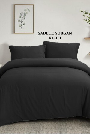 Düz Renk Çift Kişilik Yorgan Kılıfı 200x220 Siyah HYRGNKLFCIFT - HOMENUP