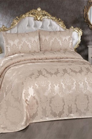 Earthenware Jacquard Chenille Bedspread Beige - Çeyiz Diyarı