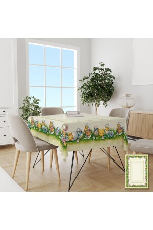 Easter Painted Eggs And Chicks Carefree Tablecloth - Pusula Home