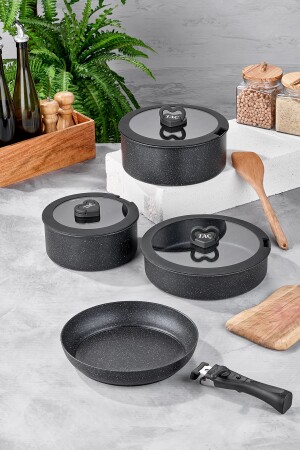 MNZ-Easy Connect 8 Piece Kitchenware Set / المقبضات التشغيلية - Taç