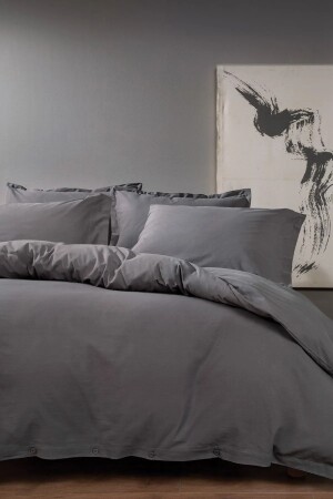 Easy-Iron Double Cotton Duvet Cover + 2 Pillowcases All Colors Plain Duvet Cover Set - Soft Colours