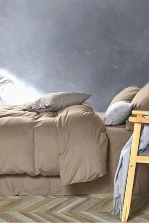 Easy-Iron Double Cotton Duvet Cover + 2 Pillowcases All Colors Plain Duvet Cover Set - Soft Colours
