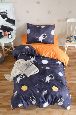 Easy-Iron Duvet Cover Set Single Astron Navy Blue Ep-028711 - Enlora Home