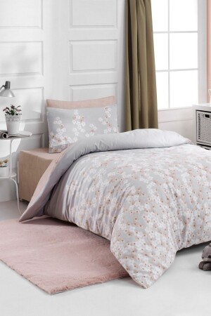 Easy to Iron Duvet Cover Set Single Piti Yaprak Rose Ep-028718 - Enlora Home