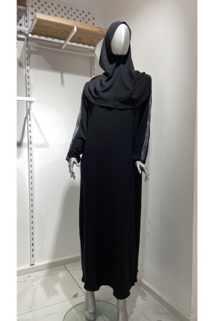 Easy to Wear One Piece Prayer Dress Black Plus Size - Gizgiyim
