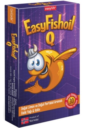 Easyfishoil Q Kids dha Choline B6 Vitamin B12 and Folic Acid Chewable 30 Tablets - Easy Fishoil