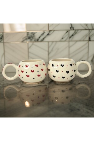 Ece 2 Pieces Heart Mug - İlbay Çini Takı