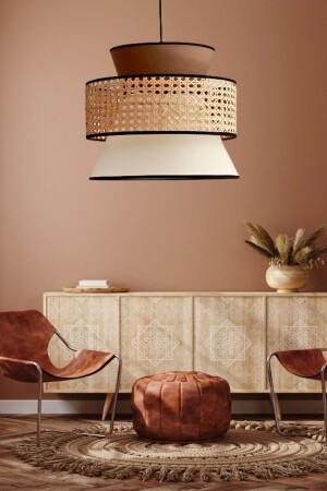 Ece Brown & Hazeran & Cream Colored 35 X32 Cm Hazeran Chandelier 27865 - Reyo