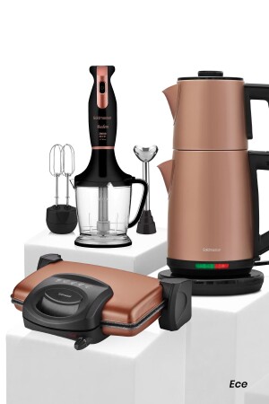 Ece Elektrikli Mutfak Çeyiz Seti 3 Lü Evlilik Paketi Gold Gm7727 GM-7727 - GoldMaster