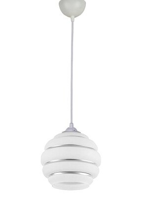 Eco 2046 Modern Design Cafe Kitchen Living Room White Color Gray Glass Pendant Lamp Single Chandelier (15CM DIAMETER) EK01 - Modavize