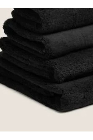 Eco Set of 4 Black Towels 50x80 Cm 100% Cotton SYH. HVL. 4X - CottonTherapy