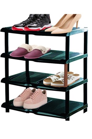 Eco Shoe Rack with Compartments - Portable Black Organizer Shelf Shoe Organizer - Tugomer