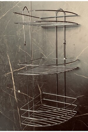 Economical Corner 3 Tiers Chrome Bathroom Shower Shelf Shampoo Holder Corner Rack RENKASKILIK33 - RENKYAPI