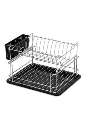 Ecosa Double Layer Chrome Plate Rack with Black Base TYC00233288638 - emsa