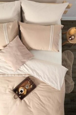 Ecosse Ranf Beige-Cream Double Duvet Cover Set 303340 - Amazon Ev