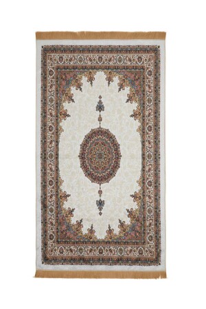 Ecru Velvet Carpet Prayer Rug - Bursa İpek