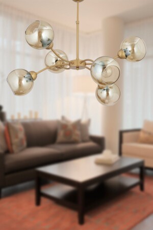 Ecvet 6-Piece Vintage Modern Living Room Bedroom Hall Chandelier 3576-06-FR - Apliqa