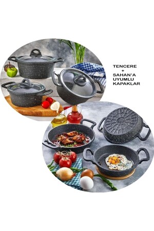 Eda 11 Piece Cast Granite Mini Pot and Pan Set Eda11mini - Esta