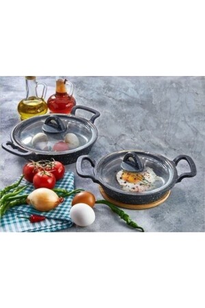 Eda Döküm Granite 20 Cm 22 Cm 2-Piece Pan Set with Cover Esta 2-Piece Pan Set - Esta