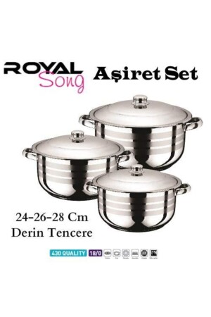 Edelstahl-Kochgeschirr-Set, 6-teilig, 24-26-28 cm 22 - Royal