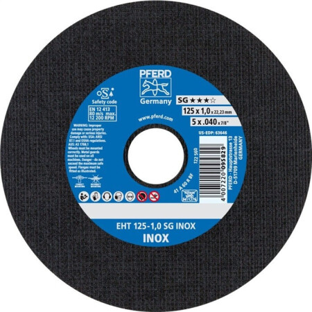 Edelstahl-Trennscheibe PFERD EHT125-1,0 mm SG INOX - Pferd
