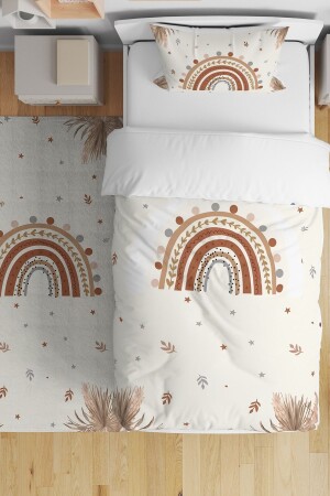 Edge Botanical Rainbow gemustertes Einzelbettbezug-Set für Babys und Kinder - Evpanya