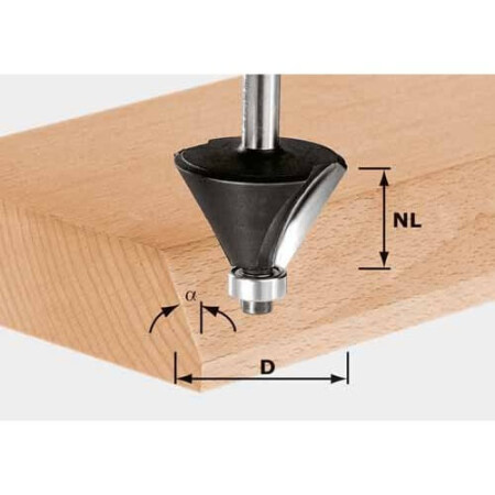Edge router FESTOOL HW S8 D36/45° shank 8mm - FESTOOL