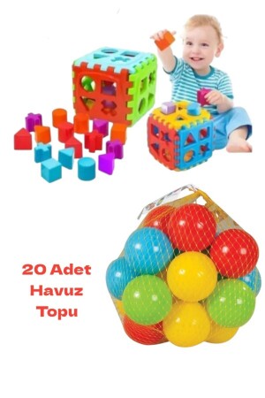 Educational Ball with Net and 20 Pool Balls, Total 29 Pieces Set of 2 - Yildirim Oyuncak