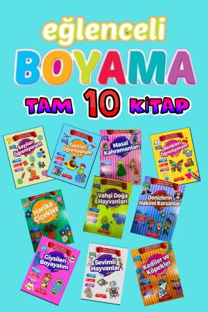 Educational Fun Coloring Set 10 Books - Gönül Yayincilik