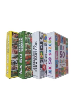 Educational Set of 4 (First 50 Words + First 50 Animals + First 50 Vegetables and Fruits + My Baby's First Intelligence Cards) SETDIY-004 - Diytoy
