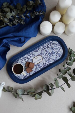 Ee168-7n Azulejos Sweet Home Desenli Oval Tepsi 16x35 Cm EE168 - Evle