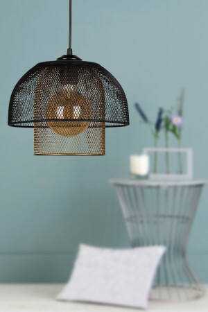 Efes Single Chandelier Black Antique Cage 300 002 0008 01-03 - Begüsa