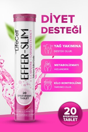 Effer Slım - 20 Effervescent Tablets Diet Support - Food Supplement - Lifecell