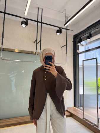 Eflin Vatkalı Ceket - Kahve - Nuuwears