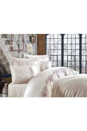 Efsa Cotton Satin Double Duvet Cover Set Cream TYC00220417579 - Dantela
