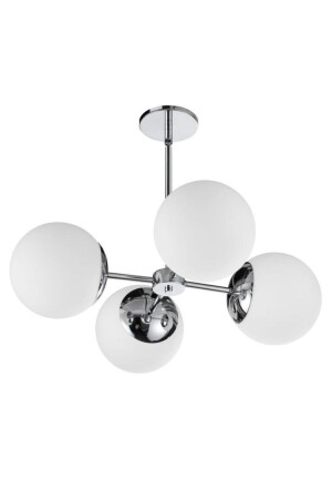 Efsun 4-Piece Chrome Modern Chandelier (white Glass) EFS-KRM-04 - BSA LIGHTING