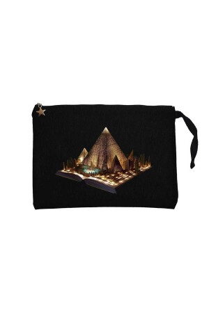 Ägypten-Ansichtsbuch Schwarze Clutch-gefütterte Geldbörse / Handtasche - Z Zepplin