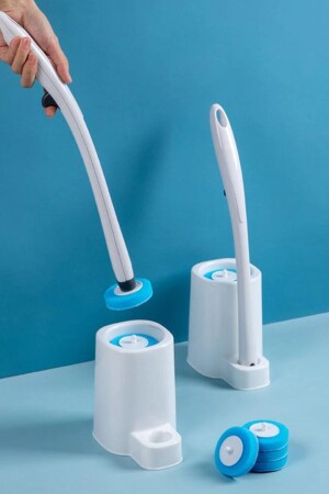 Einweg-Toilettenbürste, berührungslose Verwendung mit Spezialwaschmittel, Toilettenschüsselreiniger, 6-teiliger Schwamm ECY00184 - Ecuy