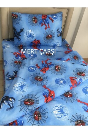 Einzel-Spiderman-Bettbezug- und Bettlaken-Set MERTNVR - Mert Collection Çarşı