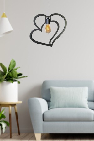 Einzelne moderne Herz-Kronleuchter-Hängelampe, moderne rustikale dekorative Retro-Lampe UTMKALP01 - UTKU TASARIM