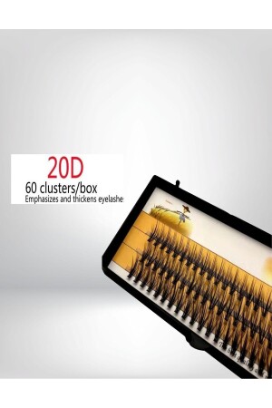 Einzelne natürliche Seidenwimpern, 60 Stück, 20D-Bündel, 10–12 mm, künstliche Wimpern - Seburam Collection