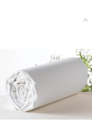 Einzelnes elastisches Laken aus Baumwolle, 100 x 200 cm, weiß, + 1 Kissenbezug - Üntaş