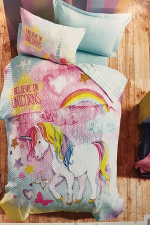 Einzelnes Vier-Jahreszeiten-Set mit elastischen Laken Einhorn UNILAS-CS - Cotton Box