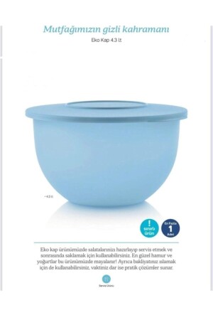 Eko Kap 4.3 Lt Buz Mavisi Hamur-yoğurt Mayalama R2021 - Tupperware