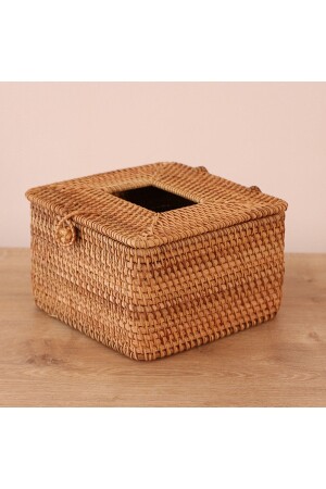El Yapımı Rattan Peçetelik - Saklama Kutusu (18x18x13) Peçetelik01 - Raff Home