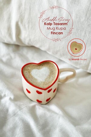 El Yapımı Seramik Kalp Tasarım Mug Kupa Fincan Handmade El Yapımı Mug Fincan Kupa Kahve Kupası ASHome.Kalp.Mug - Anadolu Saray