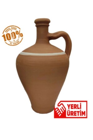 El Yapımı Terleyen Küçük Boy Su Testisi 1,5lt - Toprak Bardak Hediyeli dgrq149 - DOĞRU